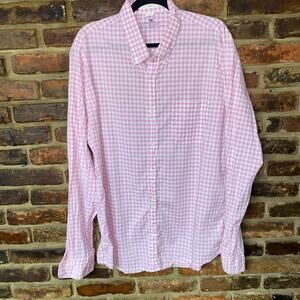 B.D. Baggies Pink Gingham Plaid Long Sleeve Button Down Shirt Men's Size XL